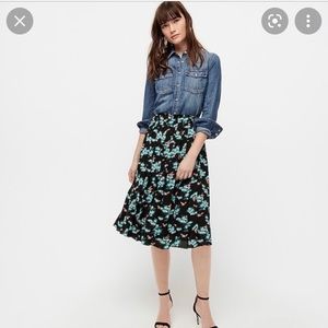 J Crew Floral Pleated Skirt size 8